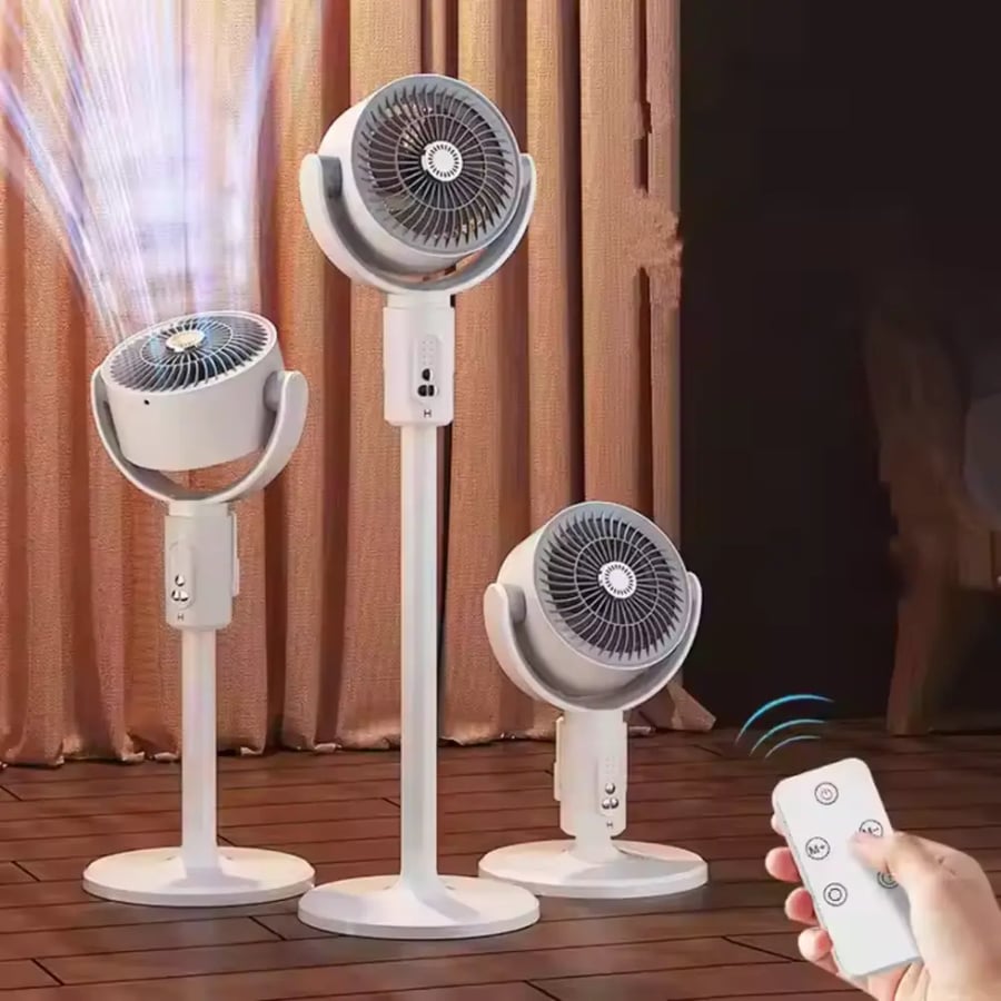 مروحة قابلة للتعديل بخمس سرعات وتحكم عن بعد وشحن USB-TYPEC