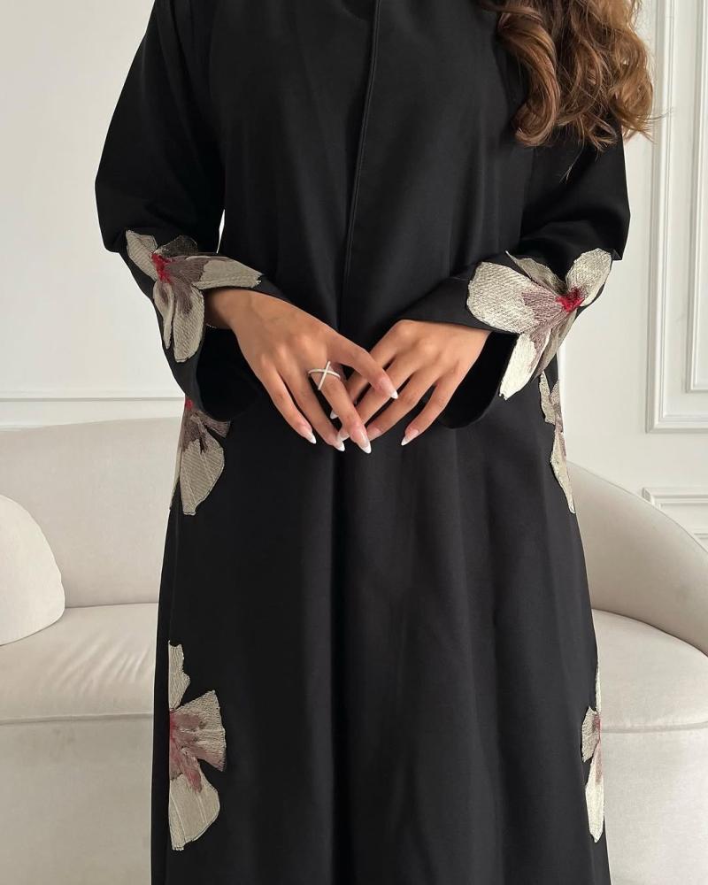 عباية كتان اسود