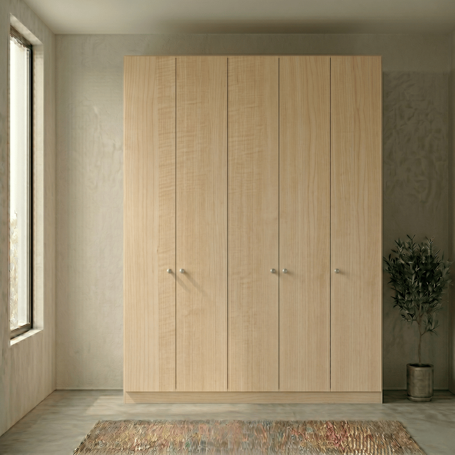 خزانة ملابس بـ 5 درفات لون بيج من ياقوتة