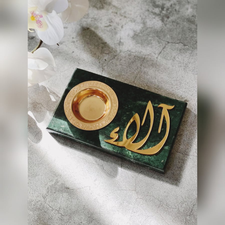 Green marble incense holder