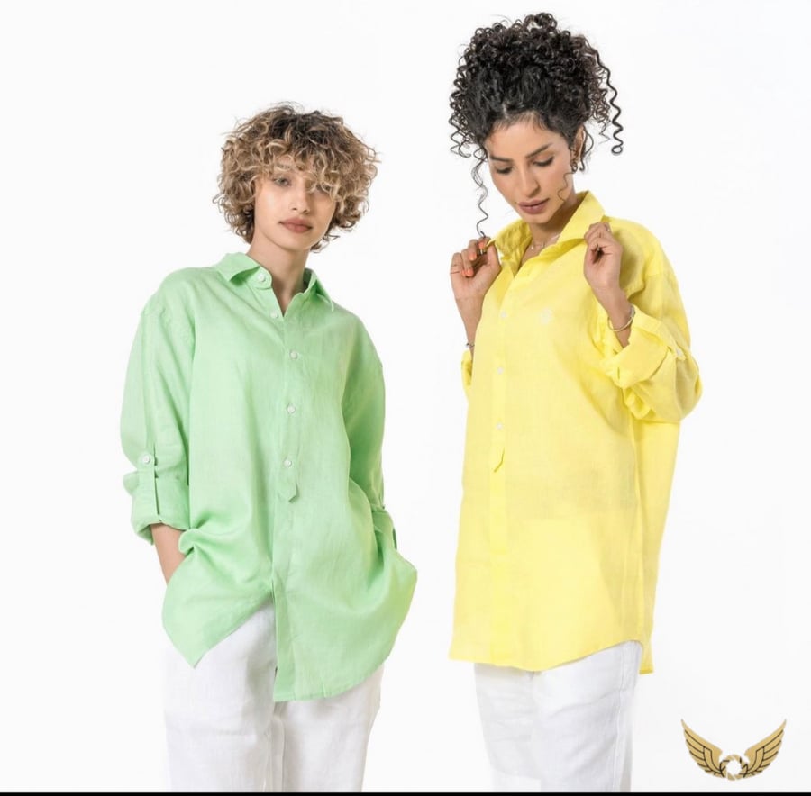 YELLOW AND MINT SUMMER SHIRT