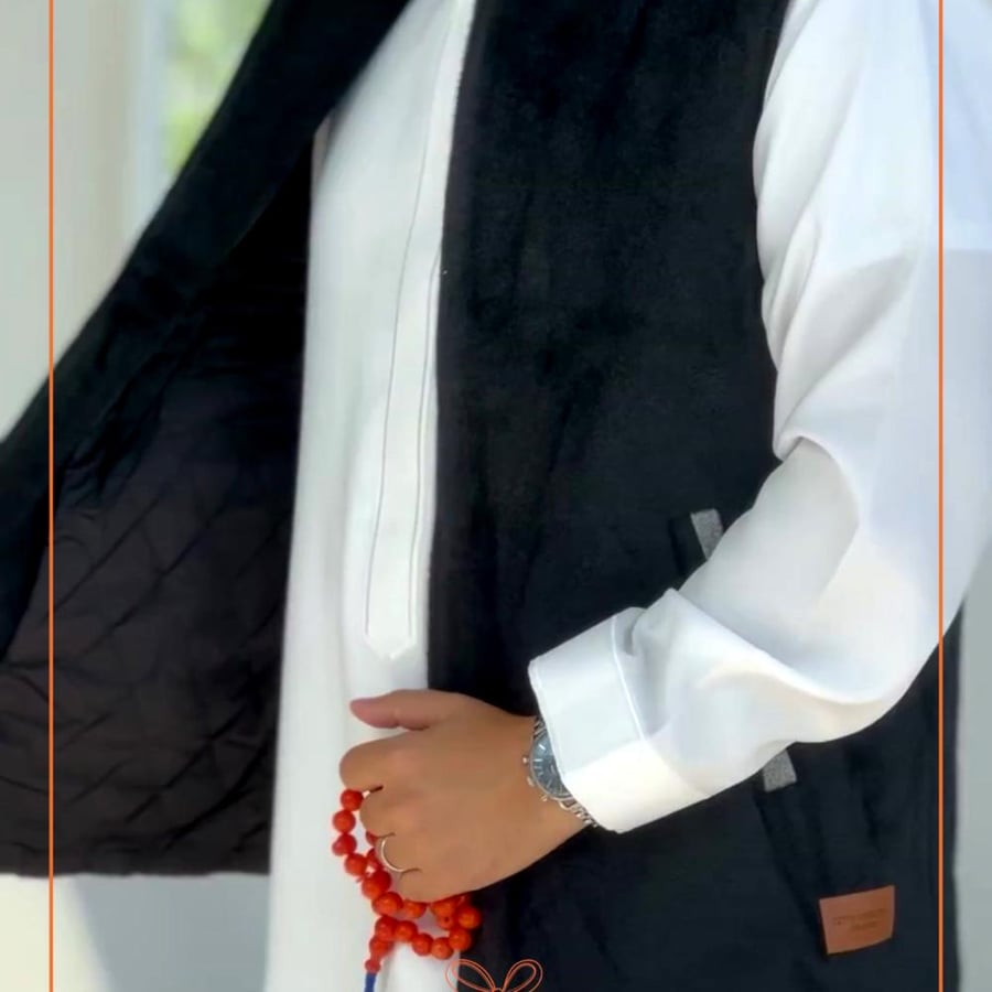 سديري رجالي فرو اسود