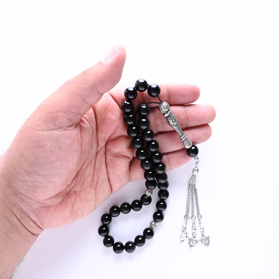 مسباح حجر السبج (أوبسيديان) (مقاس الخرز 10.5 ملم )