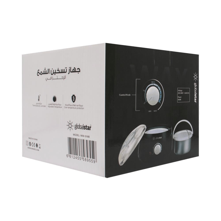 جلوبال ستار جهاز تسخين اذابة الشمع أسود - 1019
