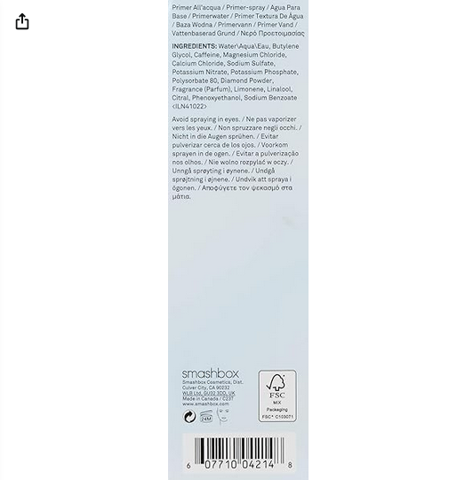 بخاخ برايمر سماش بوكس فوتو فينيش سائل  Smashbox Photo Finish Primer Water 116ml