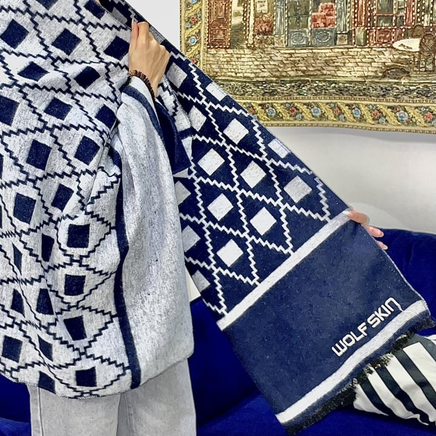 Navy-Gray Shawl