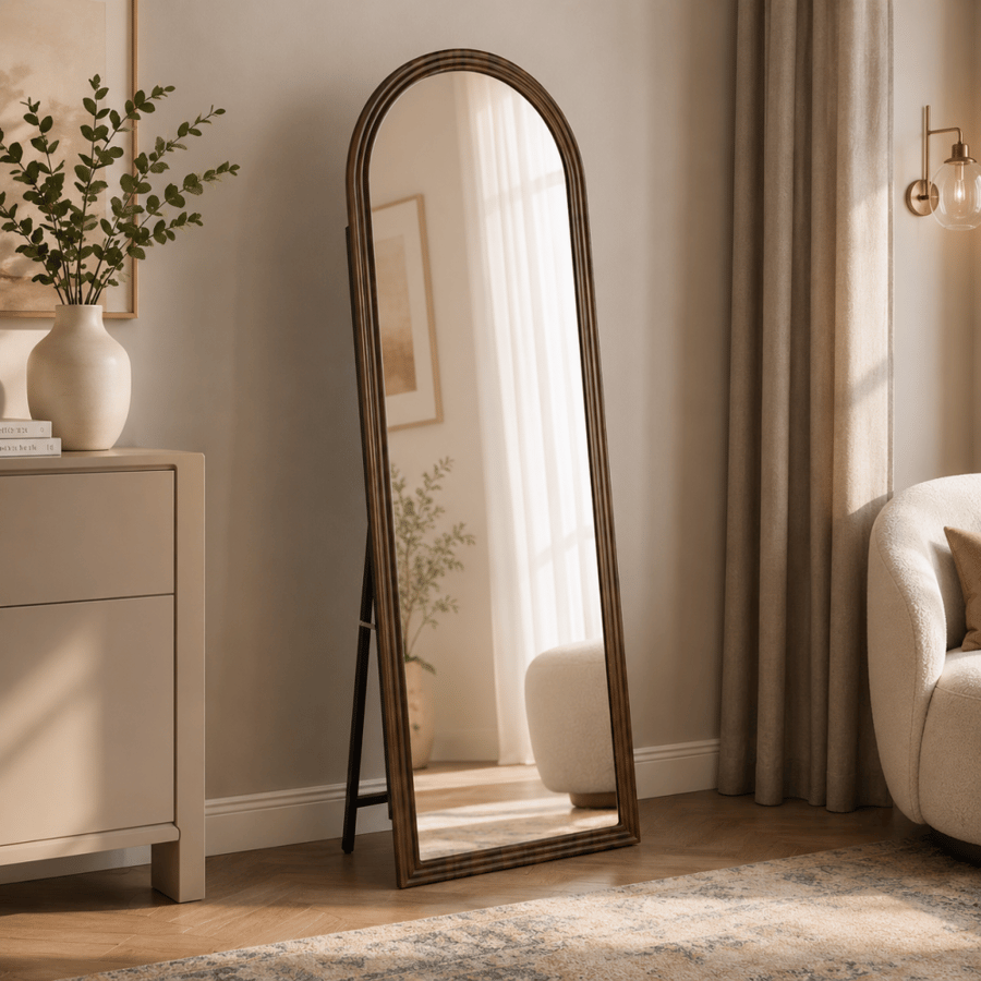 مراية ستاند بأطار بنىمقاس 170 × 60 سم