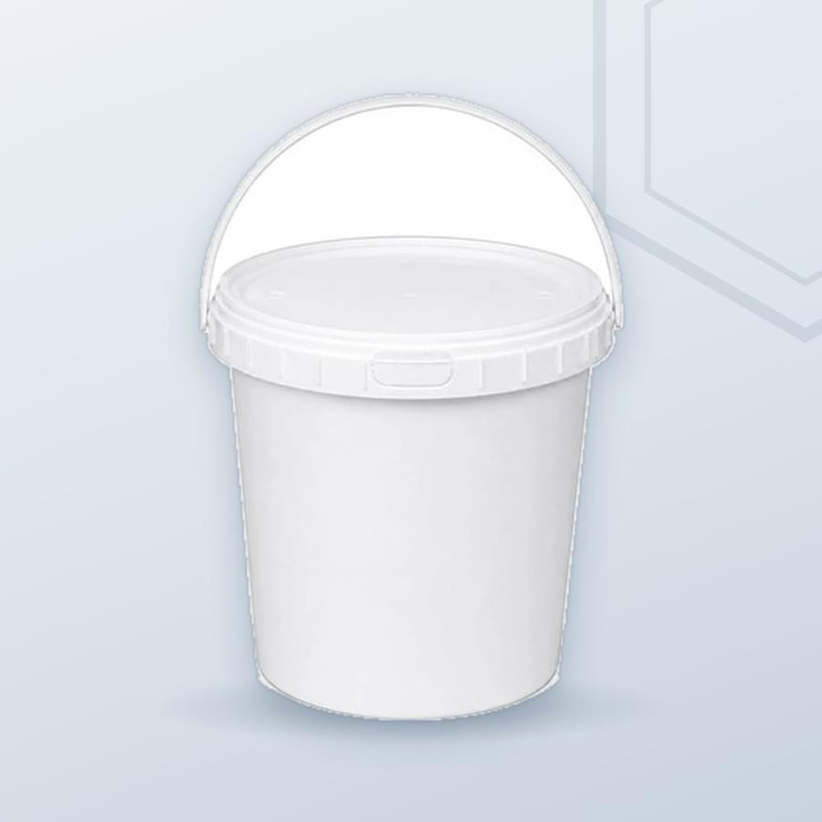 3.75L Plain White Plastic Bucket with Lid