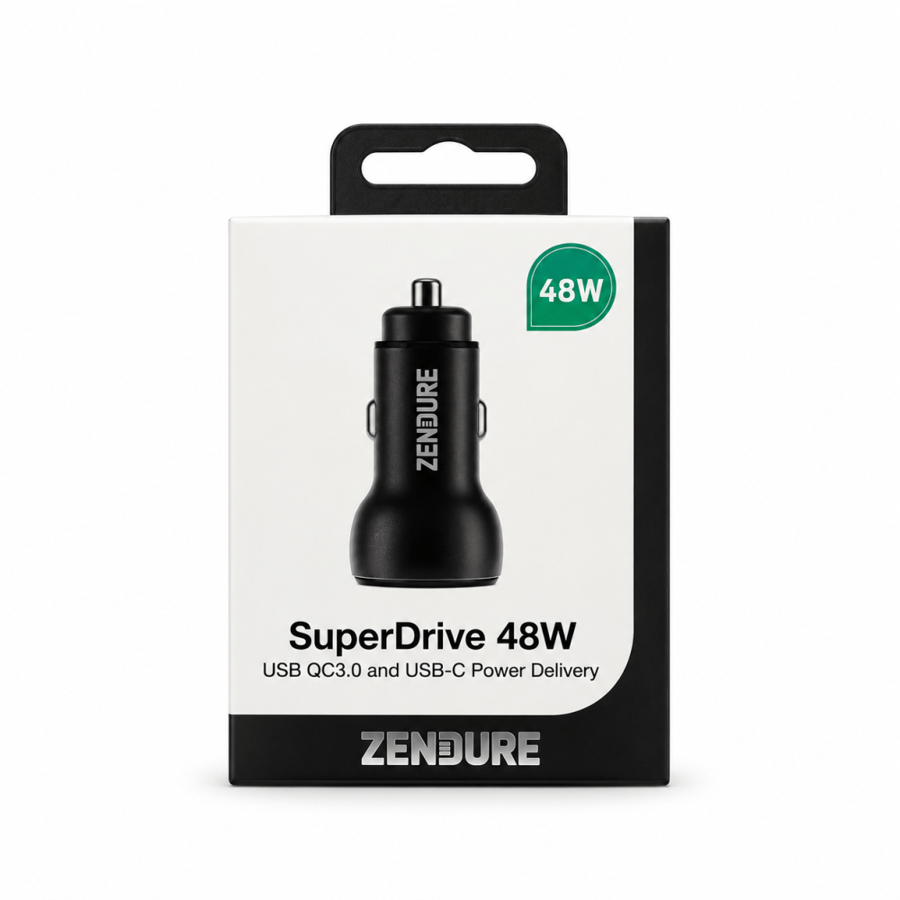 رأس شاحن سيارة  زندور Zendure SuperDrive 48W بمنفذين USB-C وUSB-A |