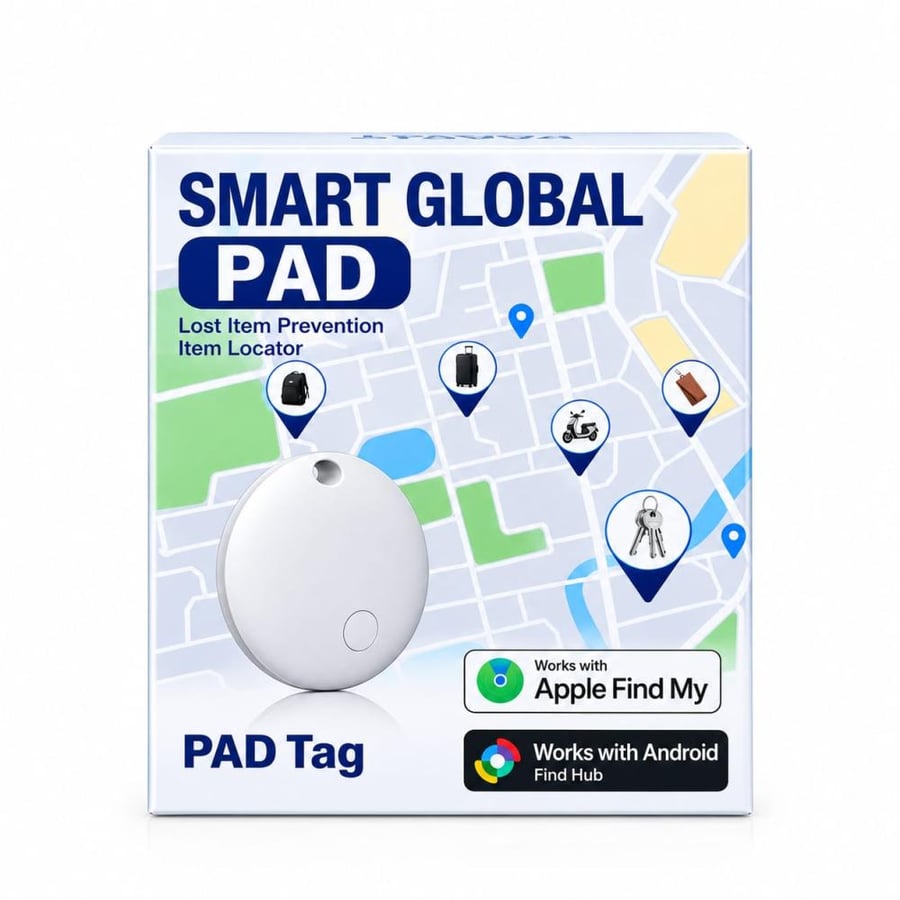 جهاز تتبع ذكي للاغراض والمفاتيح (Smart Global Pad Tag) متوافقة مع أبل وأندرويد