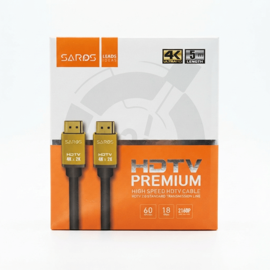 كيبل HDMI بريميوم عالي السرعة بطول 5 متر - SAROS (موديل LEADS IDEAS)