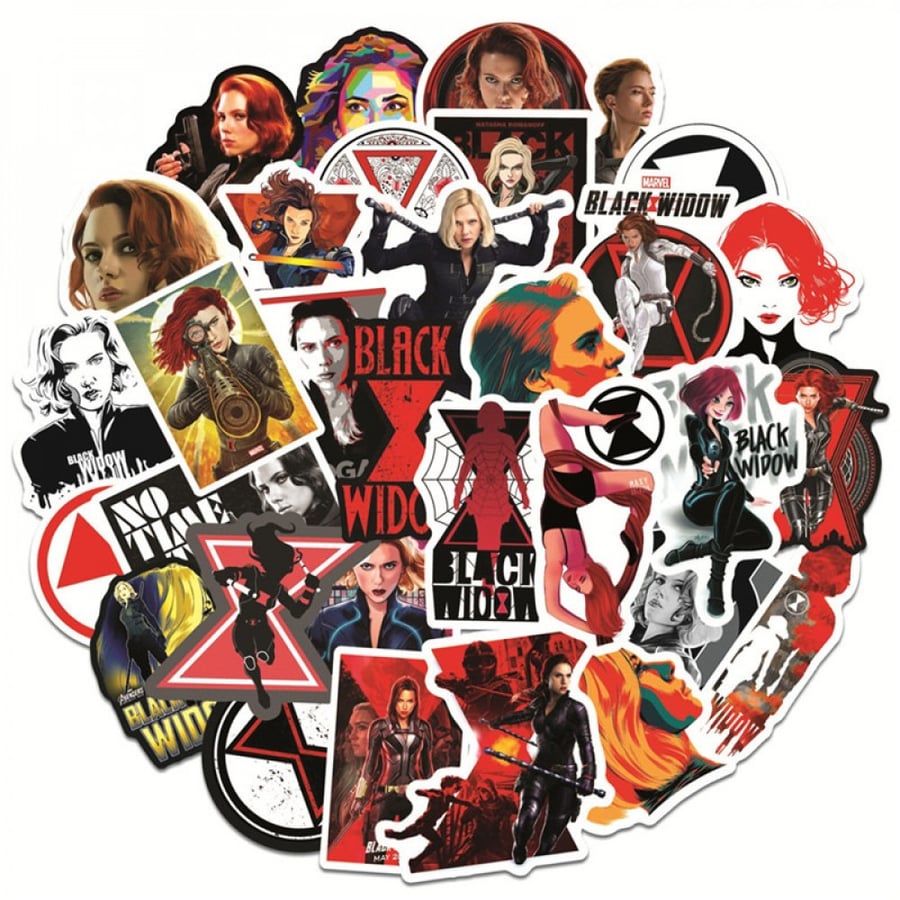 50pcs Black Widow Graffiti Sticker