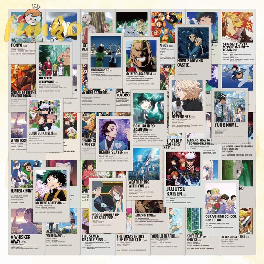 Japan Anime Posters Collection Graffiti Stickers-49Pcs