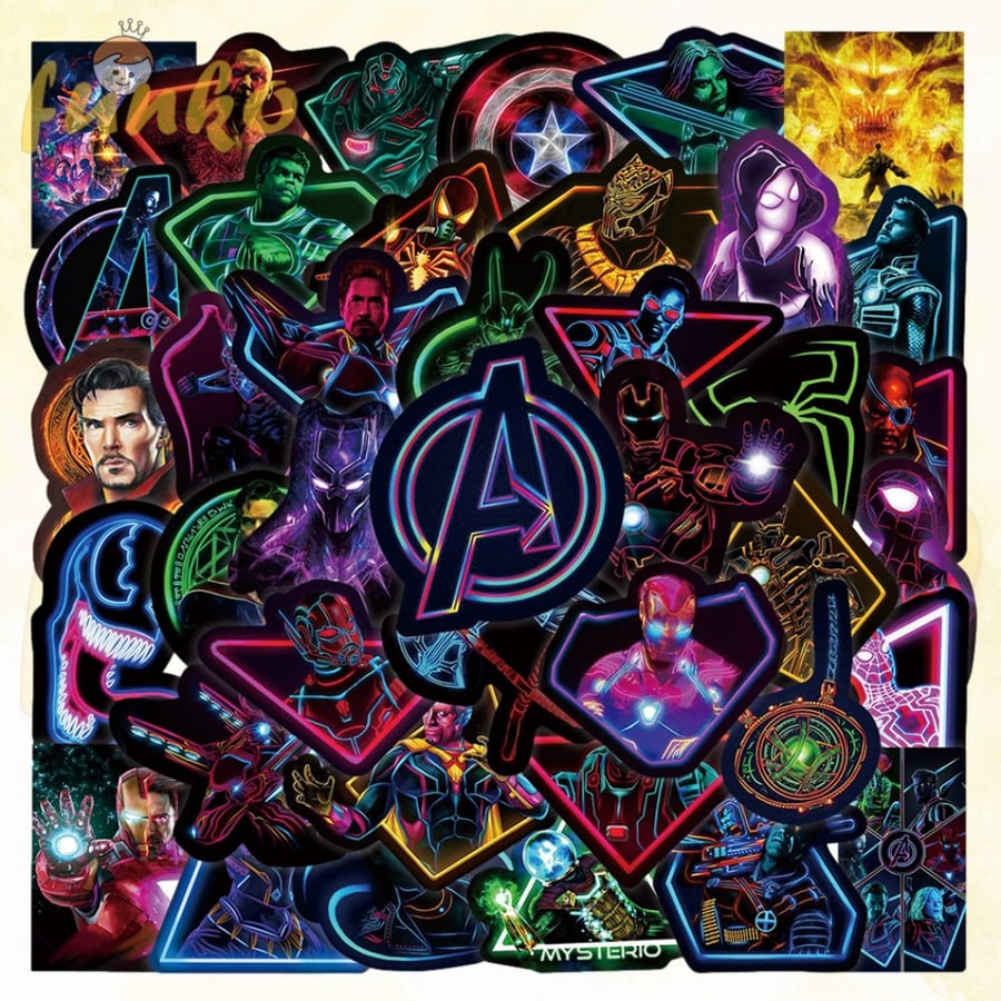 100PCS Neon Marvel The Avengers Stickers