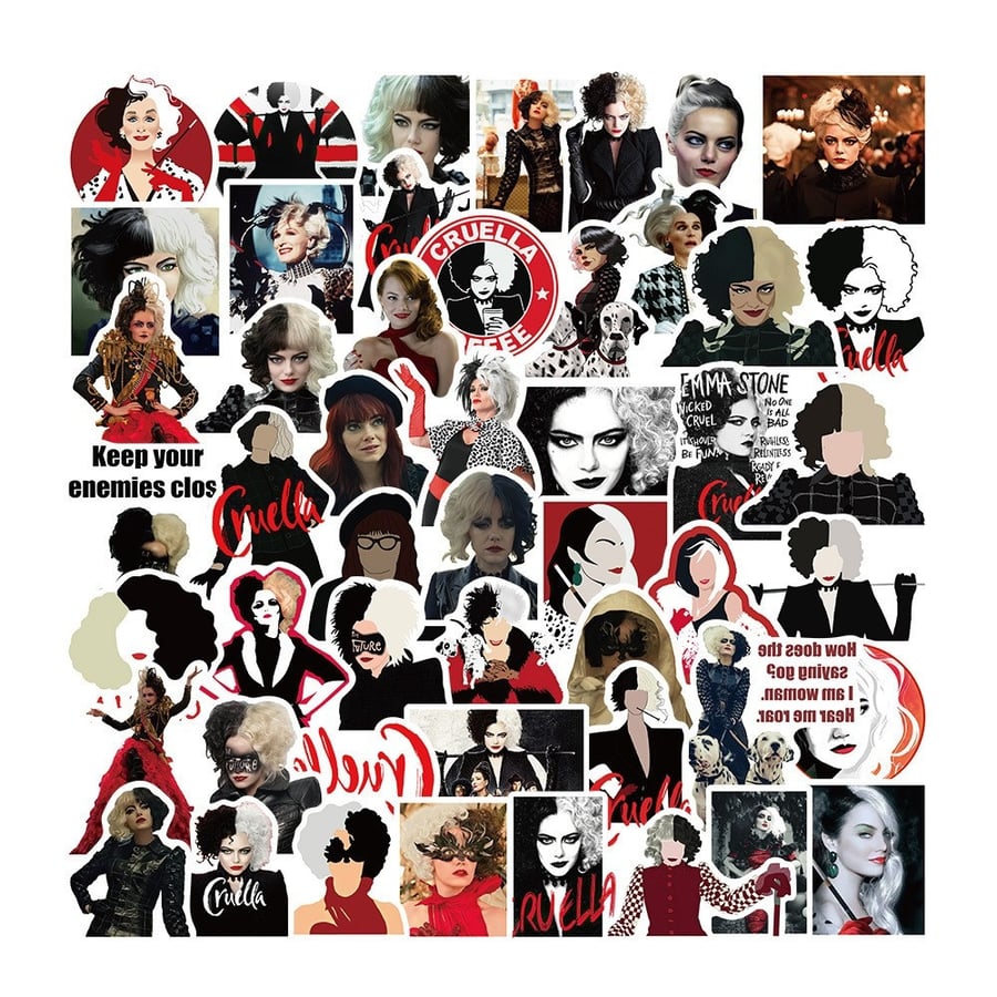 50pcs Cruella de Vil Graffiti Stickers