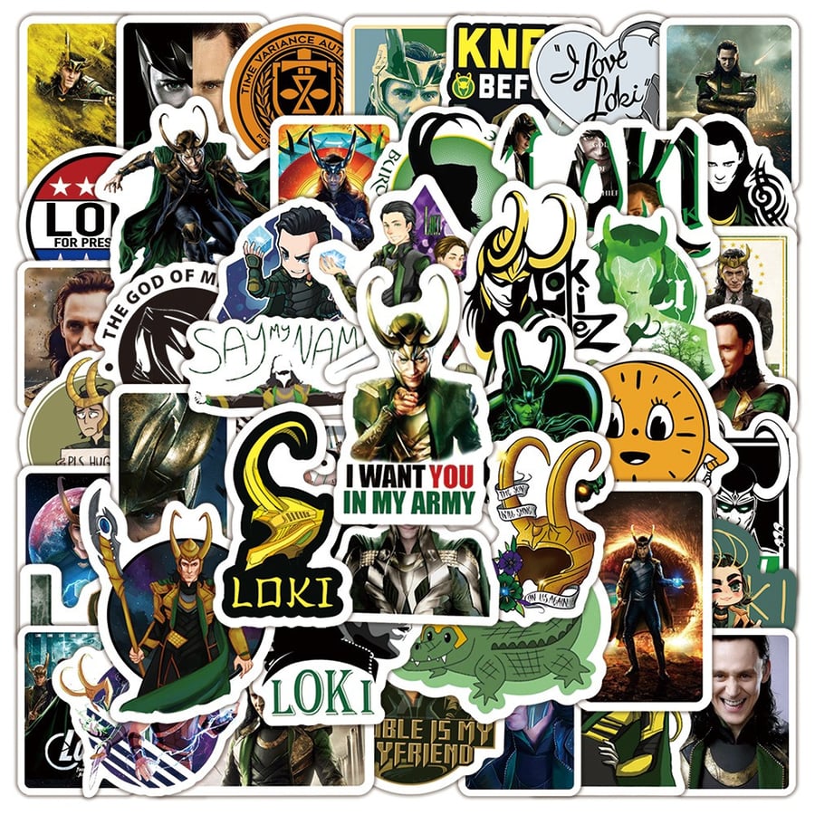 50pcs Marvel role Loki Vinyl  Graffiti Sticker