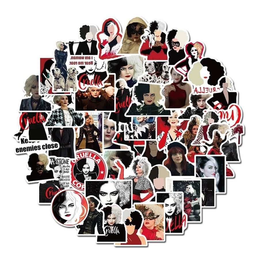 50pcs Cruella de Vil Graffiti Stickers