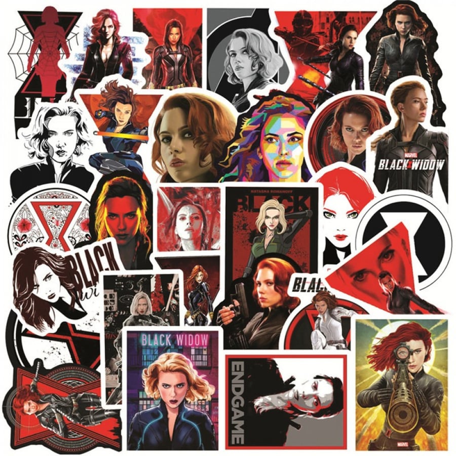 50pcs Black Widow Graffiti Sticker