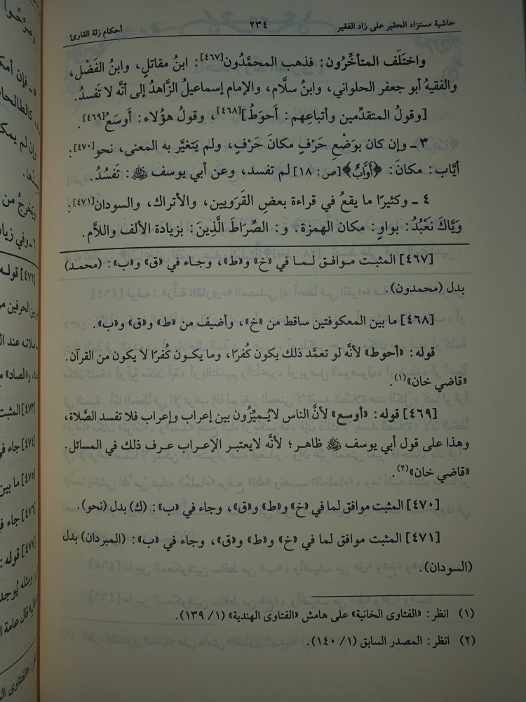 حاشية مستزاد الحقير على زاد الفقير