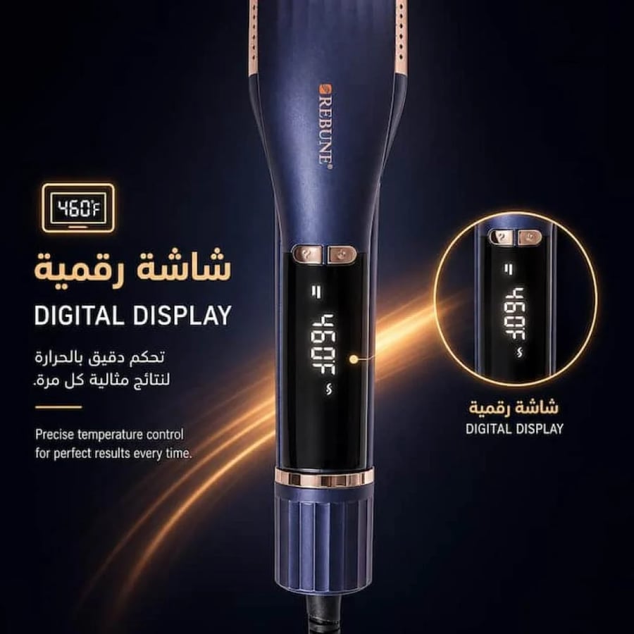 مملس شعر بشاشة رقمية LED لعرض درجة الحرارة وتحكم دقيق أثناء التصفيفV