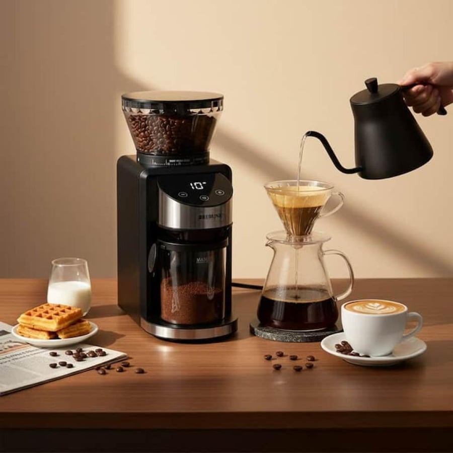أفضل طاحونة قهوة ريبون بسعة كبيرة وتصميم عصري فاخر