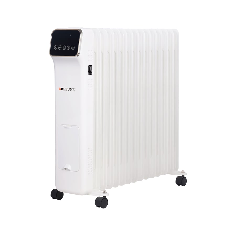 Rebune 15 Fin Oil Heater with Digital Display and Remote Control, 3 Heating Levels 2500W