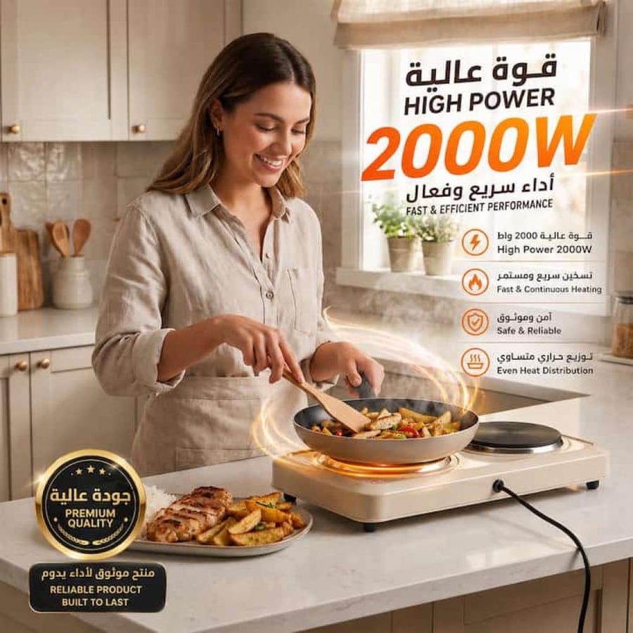 استخدام موقد كهربائي 2000 واط في المطبخ