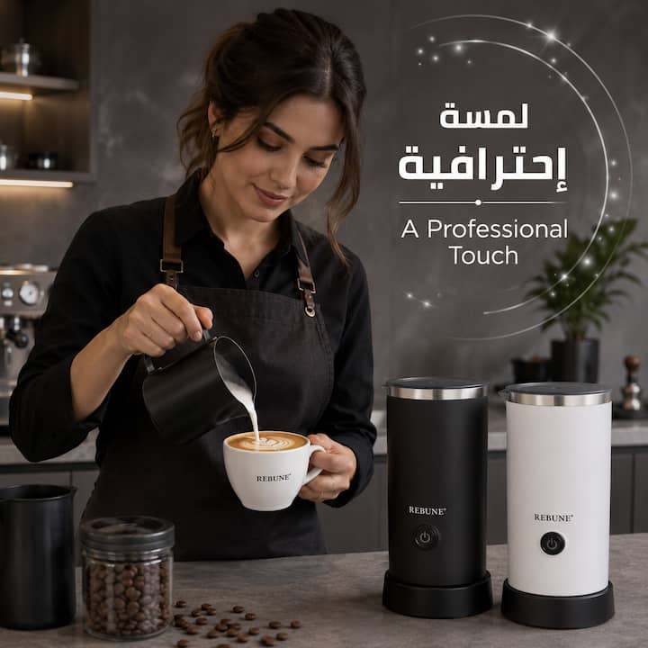 صانع رغوة الحليب يضيف لمسة احترافية لمشروبات اللاتيه والكابتشينو