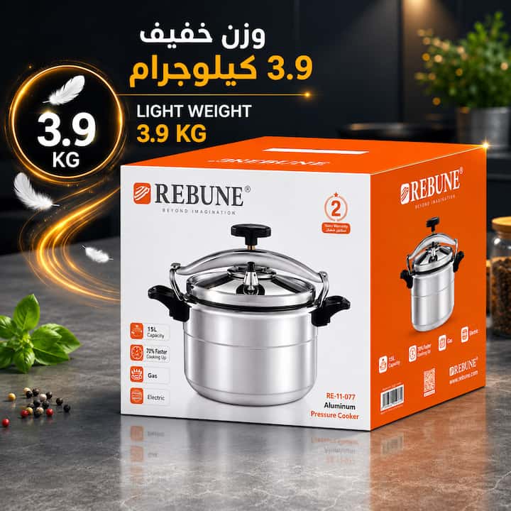 عبوة قدر ضغط ريبون خفيف الوزن مناسب للاستخدام اليومي