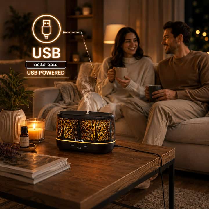 فواحة منزلية USB مع رذاذ مستمر وأجواء استرخاء مميزة