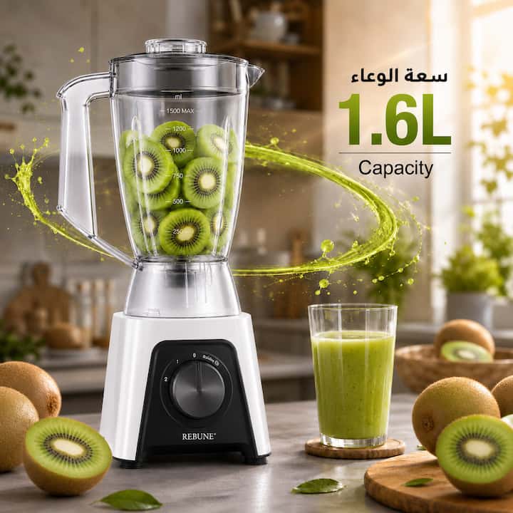 خلاط ريبون بسعة 1.6 لتر لتحضير العصائر اليومية