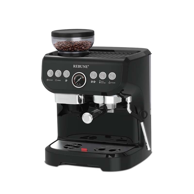 ريبون ماكينة قهوة اسبريسو 1450 واط - 1 لتر - 15 بار - أسود - RE-6-036