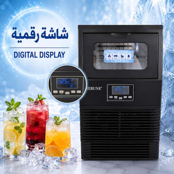 صانعة ثلج بشاشة LCD وتحكم رقمي من ريبون التجارية