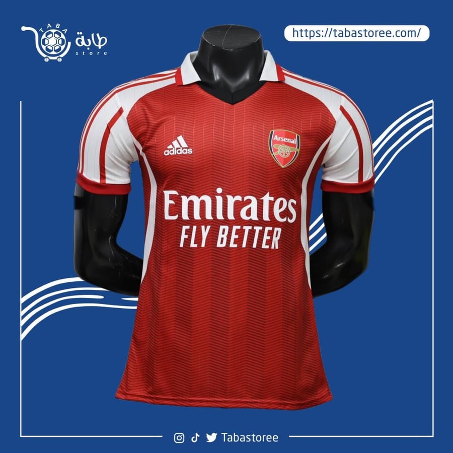 تيشيرت أرسنال أساسي أحمر أكمام بيضاء شعار Emirates Fly Better أديداس 2