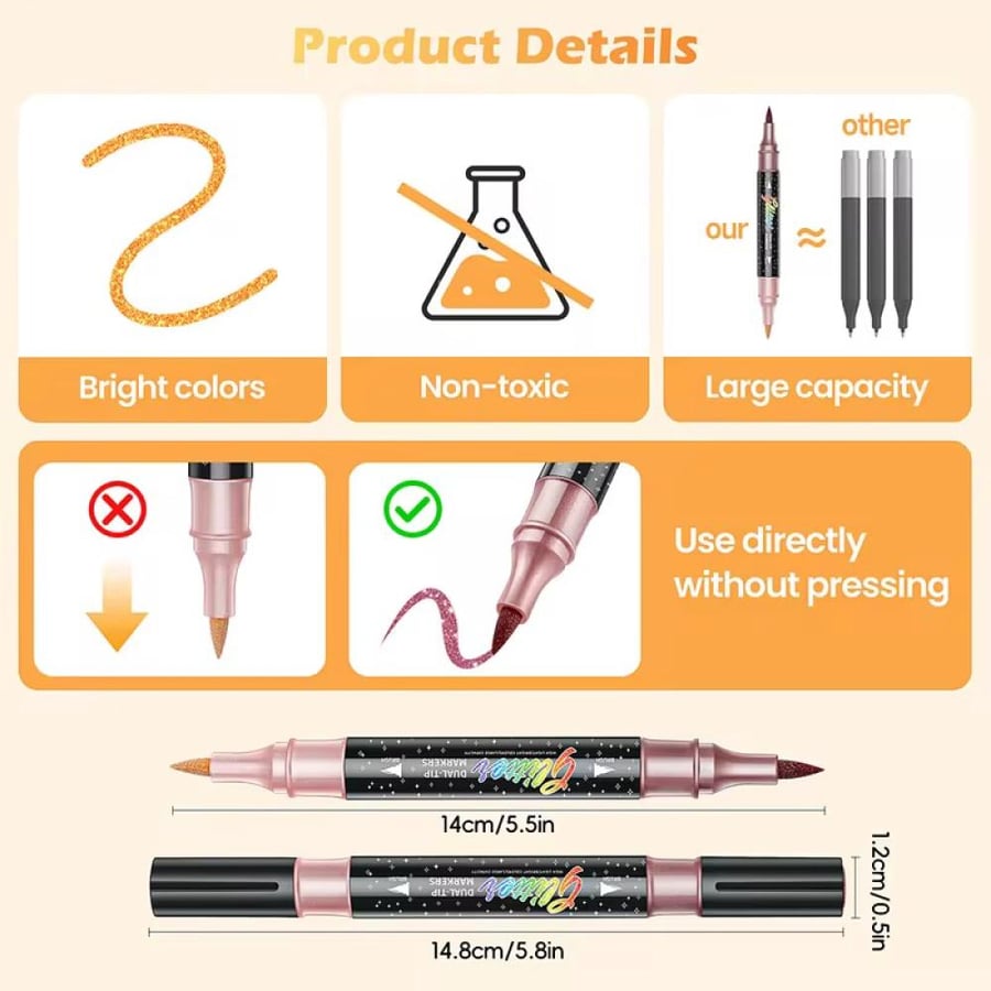 24 Luna in 12 marker pens with bright and strong colors and double tip