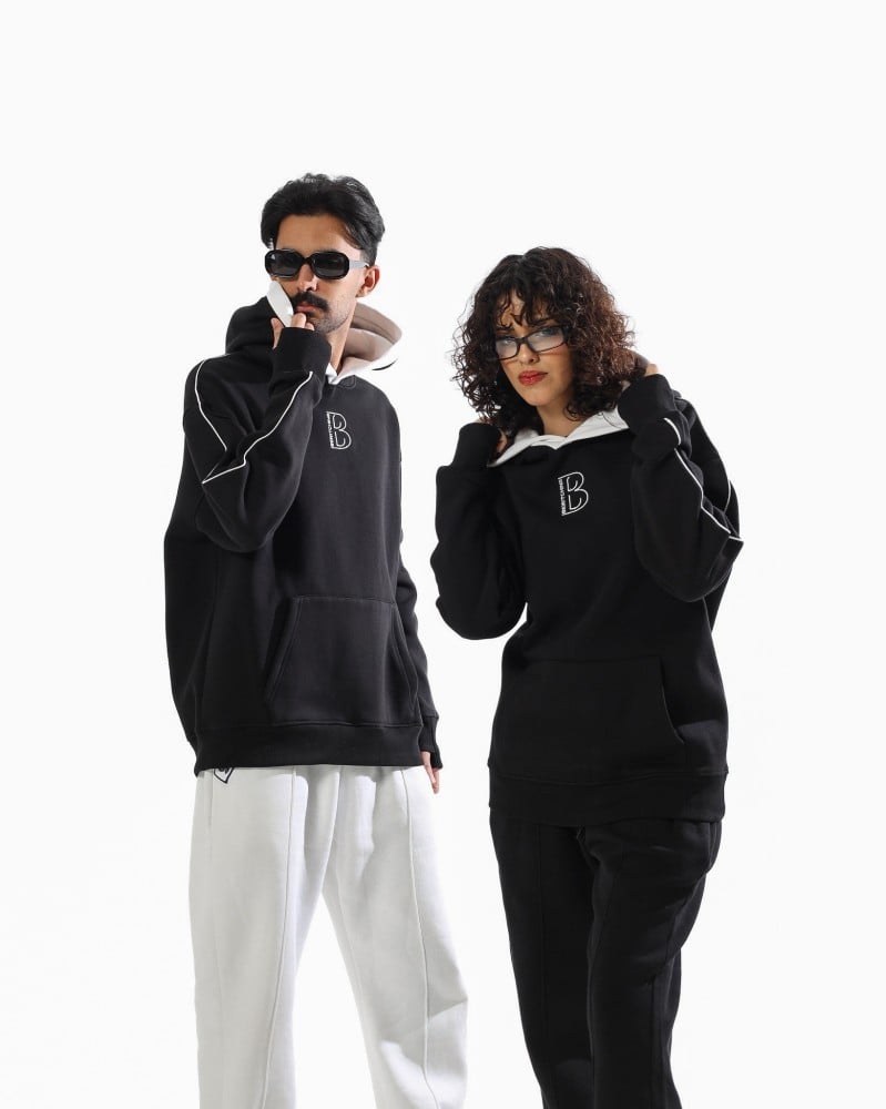 The Black With Line Hoodie