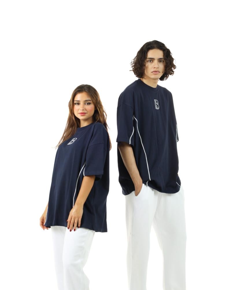 Nave Blue With Line T-shirt