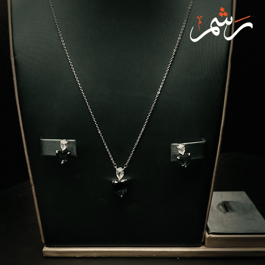 سلسال مع تعليقة وحلق من الزركون الفاخر