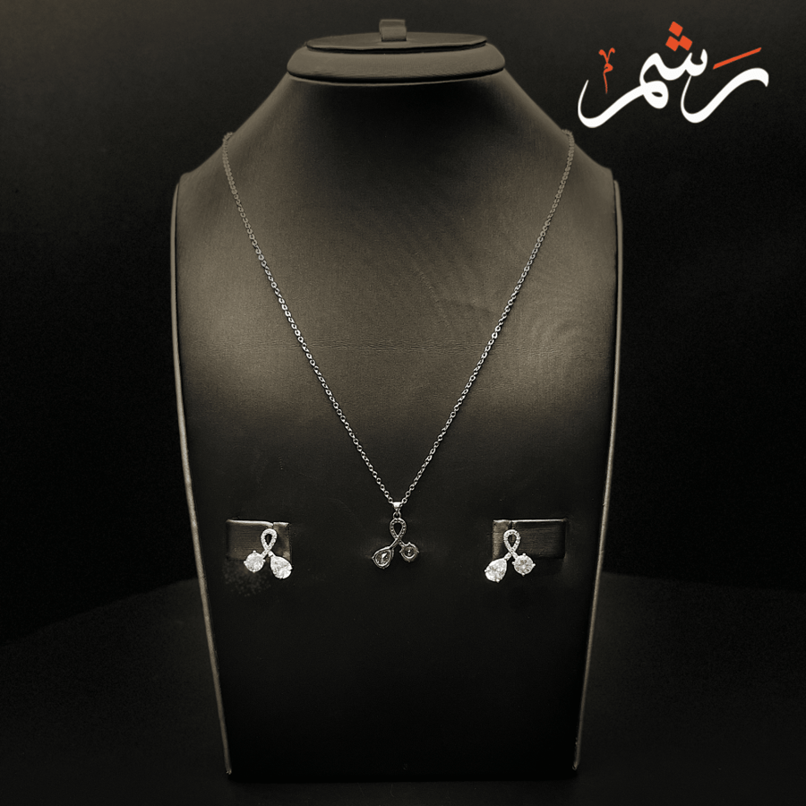 سلسال مع تعليقة وحلق من الزركون الفاخر