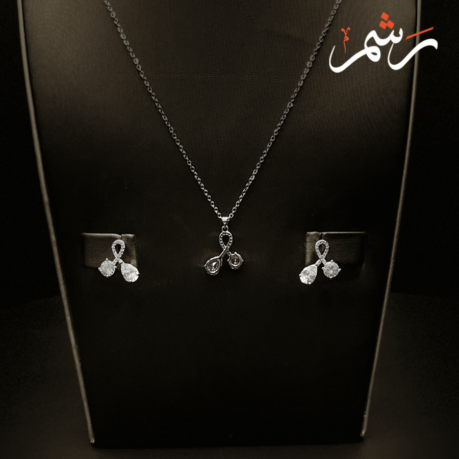 سلسال مع تعليقة وحلق من الزركون الفاخر
