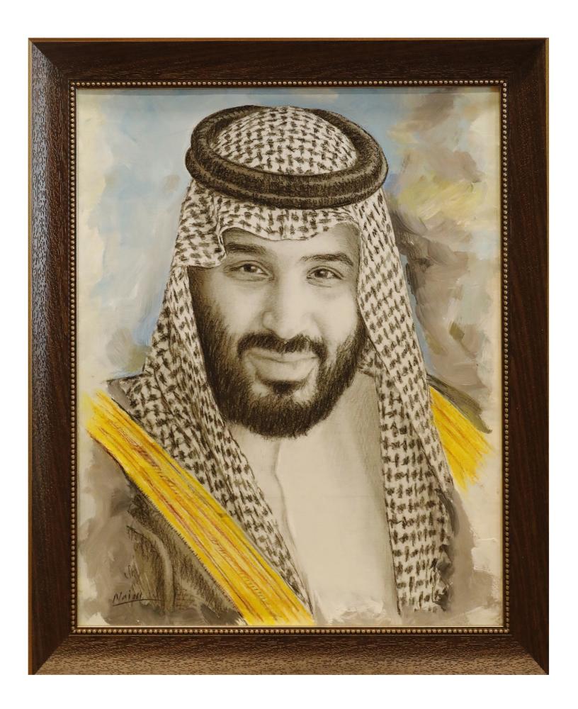 لوحة صاحب السمو الملكي الأمير محمد بن سلمان  رسم زيتي 50 * 60 سم