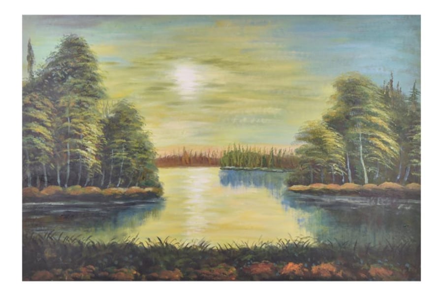 لوحة طبيعة صامتة رسم زيتي مقاس 60 * 90 سم  بدون برواز