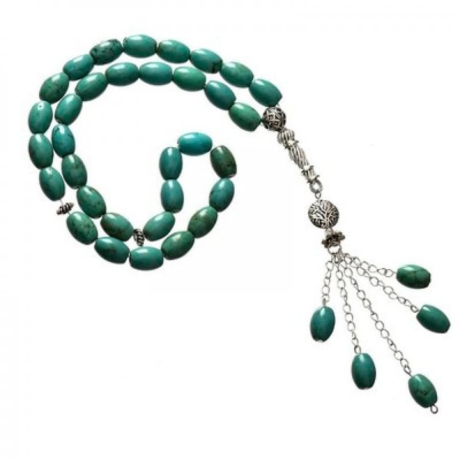 Natural stone rosary in turquoise color
