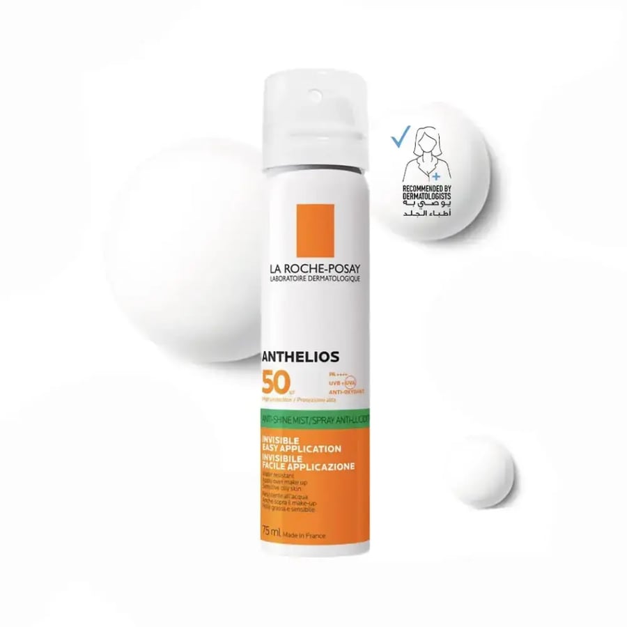 بخاخ واقي شمس انثيليوس شفاف بمعامل حماية SPF50 من لاروش بوزيه ، 75 مل