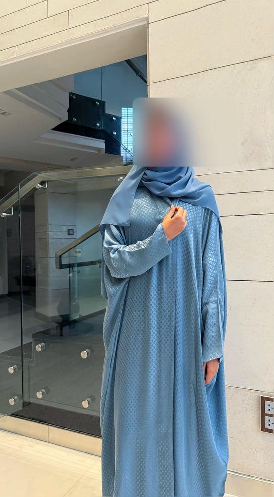 Half Bisht – Textured Washed Japanese Silk in Blue