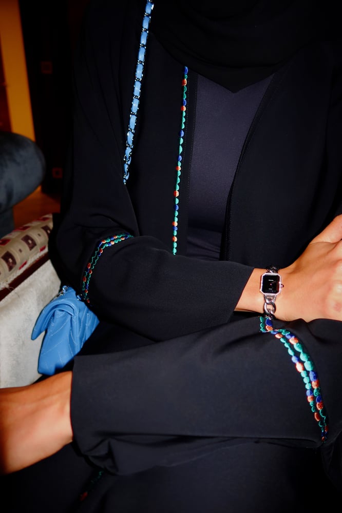 Half Bisht – Black with Multicolor Side Embroidery