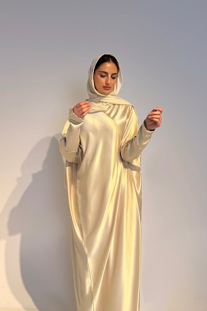 Half Bisht — Rich Ivory Japanese Crepe with Silver Naqda Embroidery