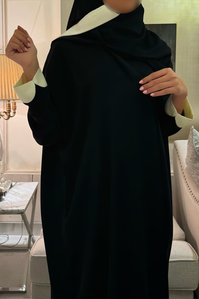 Half Bisht with Yellow Butter Rounded Cuffs