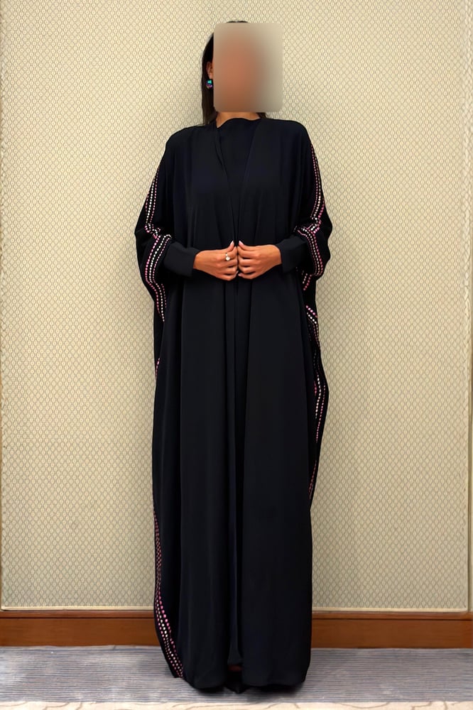 Bisht – Black with Multicolor Embroidery