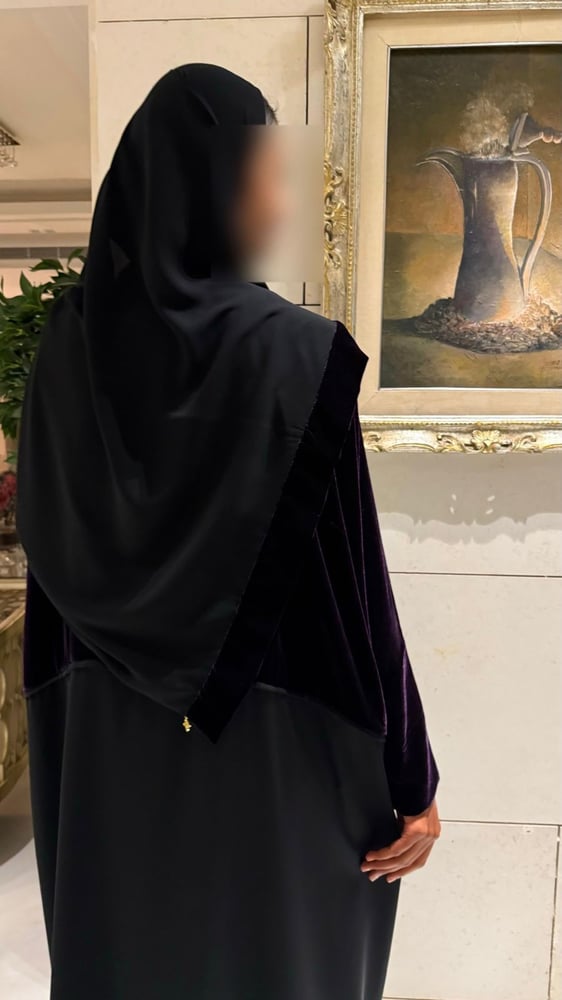 Half Bisht Silk Purple Velvet and Black Crepe